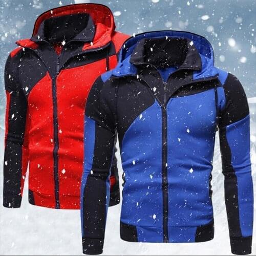 Mens Brand Hoodies Sweatshirts 2021 New Autumn Winter Men Patchwork Hoody Fleece Tracksuit Male Warm Hooded Zipper Sportswear