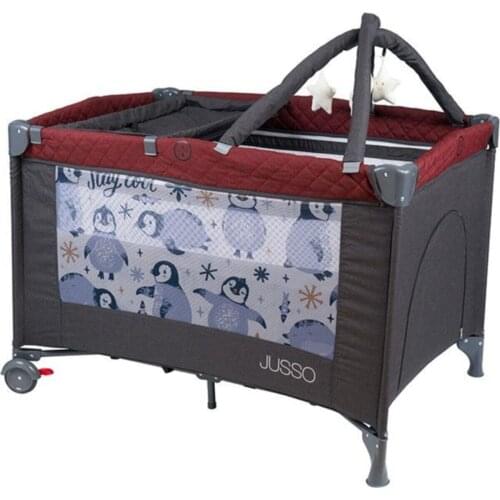 Smoked Burgundy Dream Soft Linen Playpen 70x110 cm Portable Playpen Quality Easily Installed Playpen Crib safe