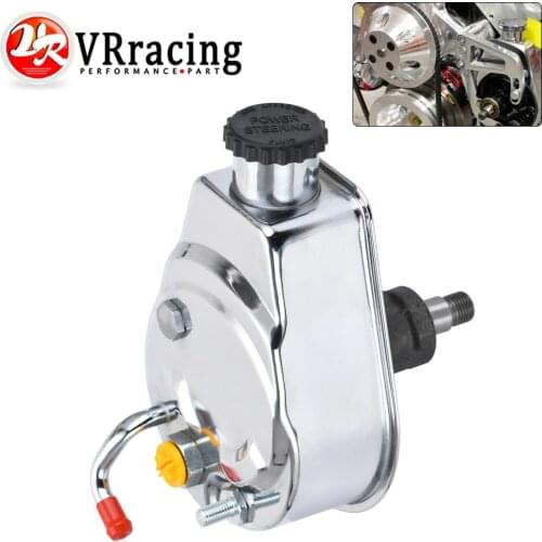 Power Steering Pump P Series 5/8" Keyway Pulley Shaft Chrome Street/Hot Rod Reservoir Gearbox For 66-74 GM Chevy Chevrolet