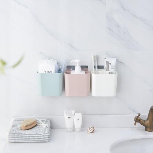 Wall-mounted Hanging Basket Bathroom Wash Toothbrush Holder Storage Rack Box Remote Controller Storage Case