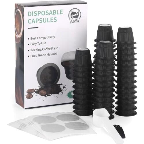 ICafilas Disposible Empty for Nespresso Coffee Capsule Refillable Filter Tamper Press Tool Plastic Caspsule free