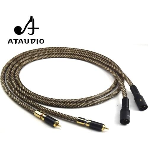 ATAUDIO Silver Plated Hifi XLR Male to RCA Male Cable High Performance QED hifi RCA to XLR Cable