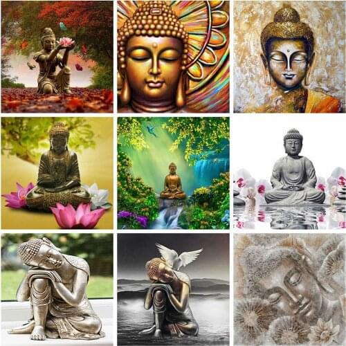 Canvas Size Diamond Painting Religion Art Kits Diamond Embroidery Sale Buddha Mosaic Cross Stitch Handicraft