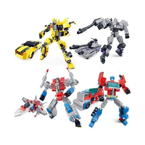 Transformation Mecha Educational Robot Building Bricks Blocks Vehicles Bricks For Children Toys