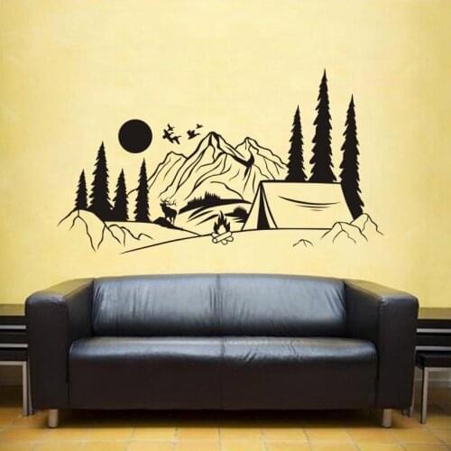 Buck Deer Montain Decal Tent Camping Duck Wall Sticker Decor Sticker Hunter Car Window Vinyl Decal Virgin Landscape Decals