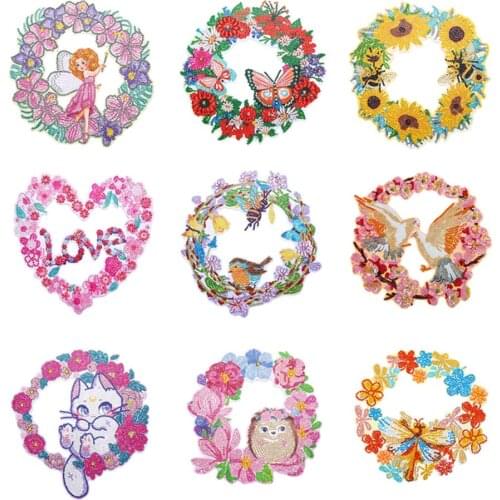 DIY Spot Drill Garland 5D Crystal Diamond Painting Art Flower Wreath Gift Handwork Hanging Mosaic Wall Decoration