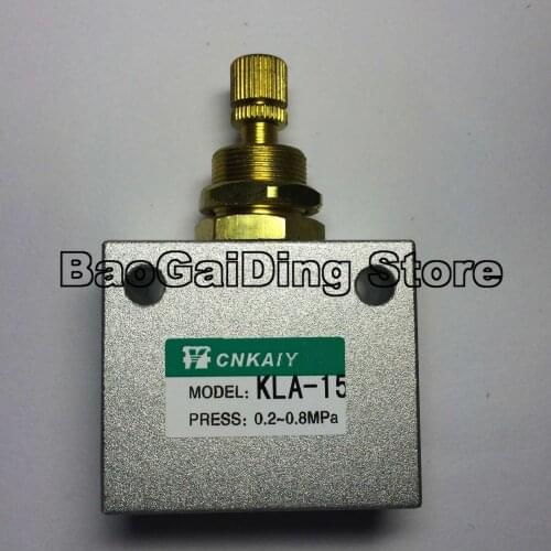 Silver Tone One-Way Restrictive Pneumatic Air Flow Speed Control Valve KLA Thread 1/8 1/4 3/8 1/2 Inch BSP Throttle Valve