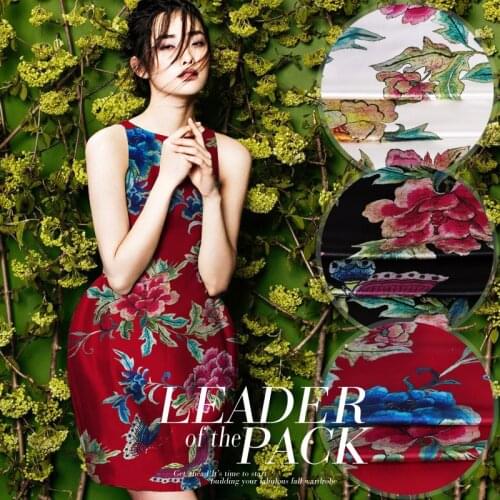 Printed silk satin 140 cm wide 40 mm / 35% silk + 65% wool material for sewing party dresses