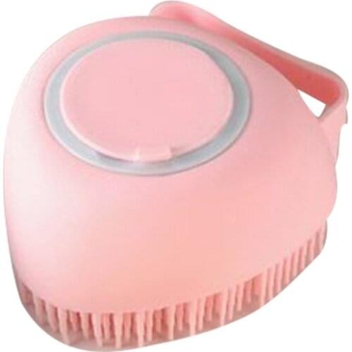 Silicone Massage Exfoliating Bath Shower Brush with Soap Dispenser Filled Liquid