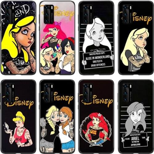Silicone Cover Punk princess disney For Huawei P 50 P40 P30 P20 P10 P9 P8 Pro Plus Lite E mini 2017 2019 Phone Case
