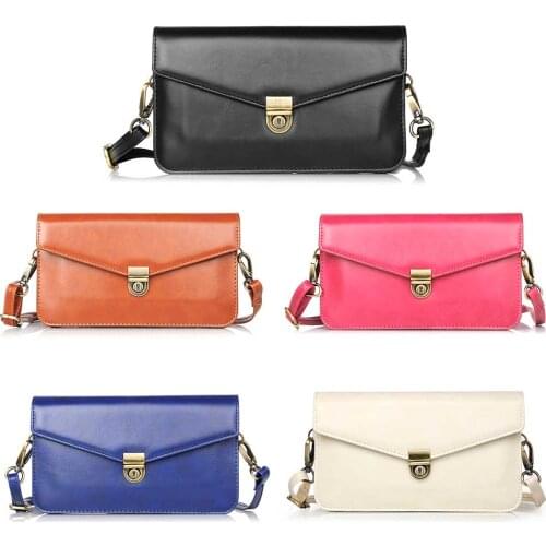 Universal Shoulder Durable Leather Cross Package Multifunctional Mobile Phone Bag Pouch Women Hanging Neck Wallet Bag Case