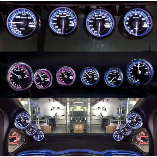 Universial 60mm car gauge turbo Volts water temperature oil pressure oil temperature vacuum Tachometer gauge 2.5in with sensor