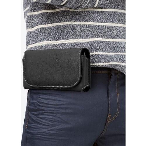 63HC Vintage Men Waist Fanny Pack Belt Bag PU Leather Phone Pouch Travel Hip Hanging Purse