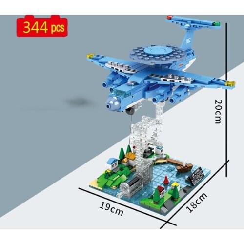 Military series WW2 World War II KJ-2000 Airborne Early Warning Aircraft soldier SWAT Building Blocks Bricks Toys Gifts