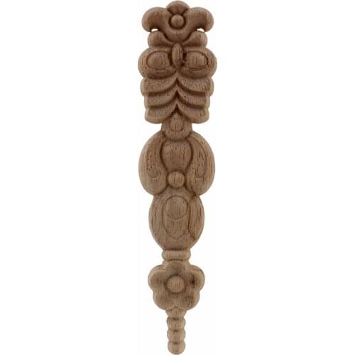 VZLX Wood Carved Decal Corner Appliques Frame Doors Furniture Decorative Wooden Figurines Long Home Decor Decoration Maison