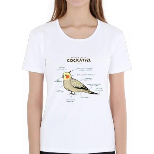 2019 Cockatiel T-Shirt Summer womens Casual Letters Printed T Shirt High Quality Short Sleeve Tops Tee Clothes