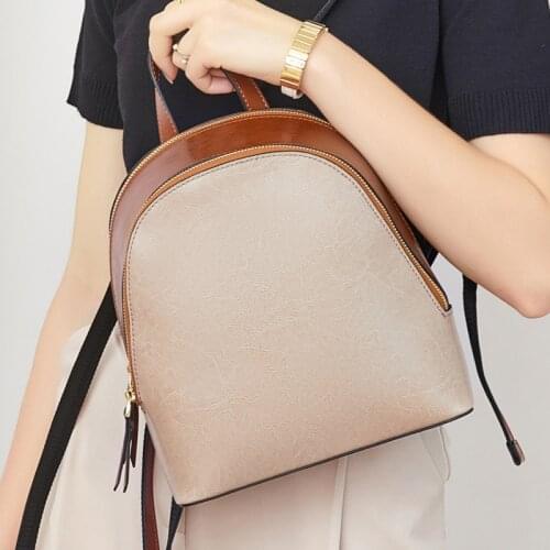 Genuine Leather women backpack High quality Cowhide school bags for teenage girls Mochila Feminina large women travel backpack