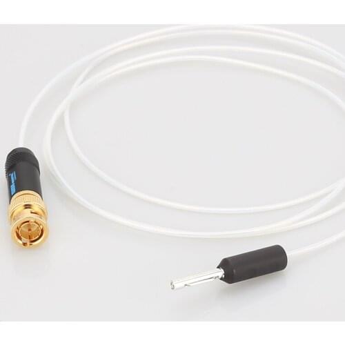 1 piece HIFI Audio Silver Banana Cable To BNC Plug Cable For GND Amplifier Decoder Speaker Audio Grounding Box Tuning Box
