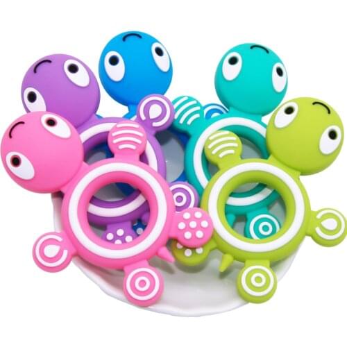 Cute-idea Silicone Baby Teethers 1pc Turtle Animal cartoon Food Grade Silicone Tiny Rod Kids Goods Nurse Gift Baby Teething Toy
