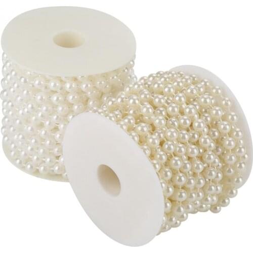 10m/roll 8mm ABS Grinding Pearl Wire Beads Garland String DIY Wedding Decoration Tools Accessoery