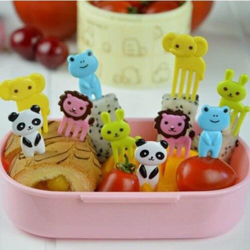 Fruit Fork 10Pcs Fruit Pick Home Party Accessory Giraffe Cartoon Animal Kitchen Gadgets Cake Dessert Food Fruit Pick Toothpick