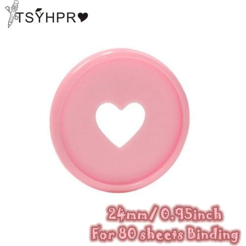 30/50/100 Pcs Solid Heart Binder Rings for Notebooks 24mm Diy Happy Planner Disc Loose Leaf Mushroom Binders for Scrapbooking