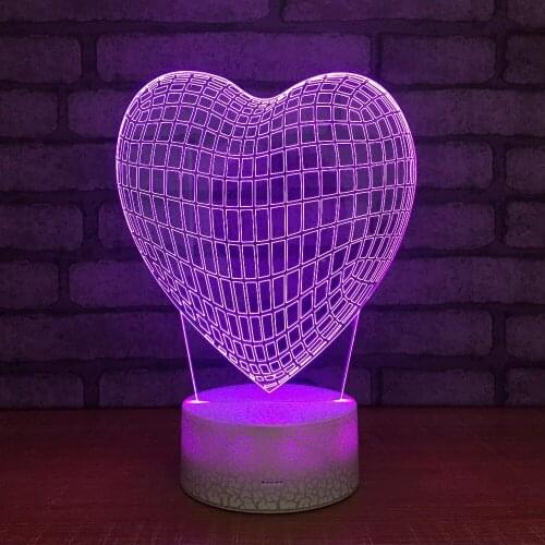 Sweet Lover Heart Balloon Shape 3D LED Lamp Romantic Decorative Colorful 3D Night Light Children Friend Girlfriend Gift