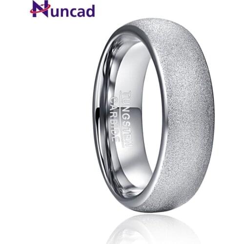 6mm New Fashion Sandblasted Steel Color Dome Tungsten Carbide Rings For Men Wedding Rings AAA Quality