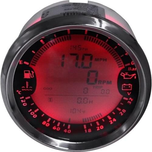85mm Car Boat GPS Speedometer odometer for Truck Boat Car Digital Speedometer with 6 function 12V 24V