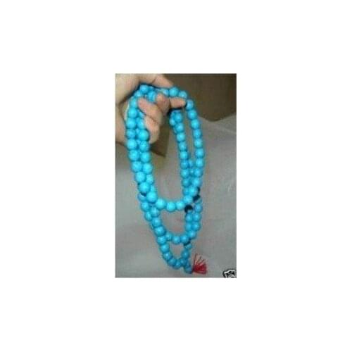 AA 30% off>>>@@ Charming turquoise 108 prayer beads necklace Fashion S