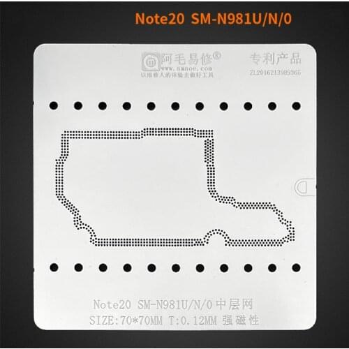 Amaoe BGA Reballing Stencil for Note 20 Samsung SM-N981U/N/0 Motherboard Middle-Level Tin Planting Template