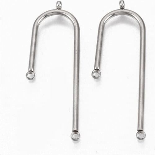 100pcs Arch Shape 304 Stainless Steel Chandelier Component Links for Jewelry Making DIY Findings 20x14x1.5mm Hole: 1.5mm
