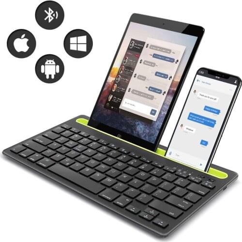 Connect Dual Device Keyboard for Ipad Android Mobile Phone Desktop Computer Charging Wireless Bluetooth Keyboard