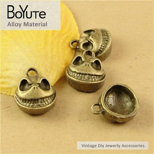 BoYuTe (30 Pieces /lot) 16*14*7MM Wholesale Antique Bronze Plated Zinc Alloy Skull Charms for Diy Jewelry Making Findings