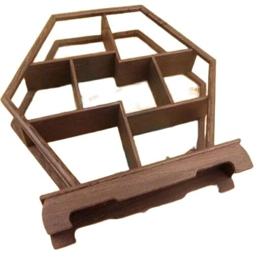 PRETTY WOOD STAND /SHELF FOR NETSUKE / SNUFF BOTTLES OR CURIOS