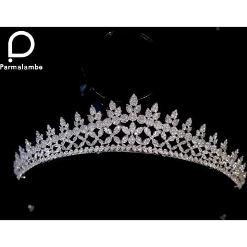 CZ Tiaras and Crowns For Women Luxury Girls Engagement Party Zirconia Wedding Hair Accessories Headband