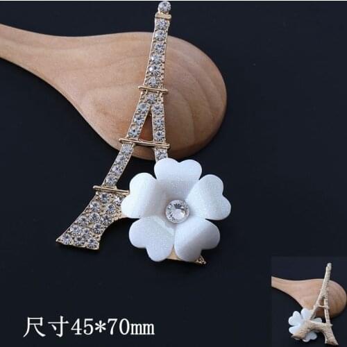 Do Dower brand 5pcs 3D Alloy Stickers for Phone Crystal Eiffel Tower DIY Decoration 3D Mobile Phone Decorations