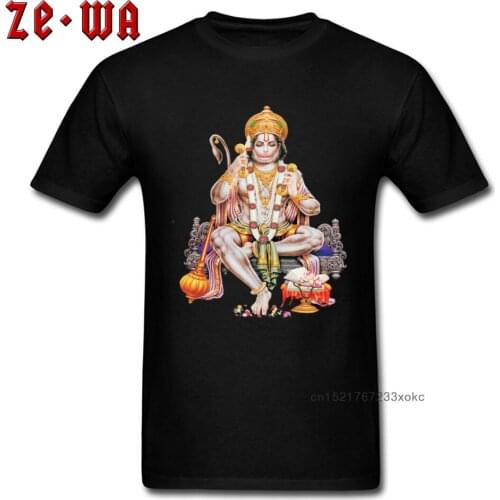 Hanuman T-shirt Custom Men T Shirts India God Monkey Printed Tops High Quality Cotton Tees Gift Tshirts Black Drop Shipping