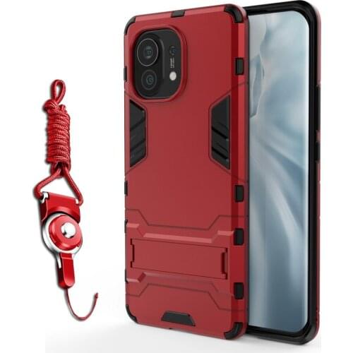 Hybrid Armor With Strip Case for Xiaomi mi 11 Case Mi 10i 10T Pro stand Protect Phone Cover For xiaomi 10 Ultra Note 10 Lite