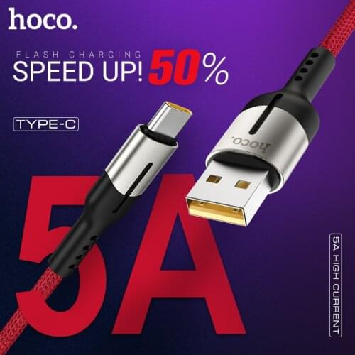 Hoco 5a usb type c cable android charger usb c wire for Huawei Oppo One plus cable 40W 50W charging data sync nylon wire braid