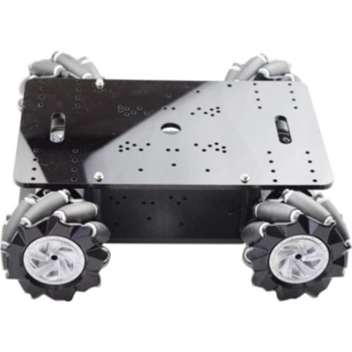 New 5KG Load Double Chassis Mecanum Wheel Robot Car Chassis Kit with 4pcs 12V Encoder Motor for Arduino Raspberry Pi DIY STEM