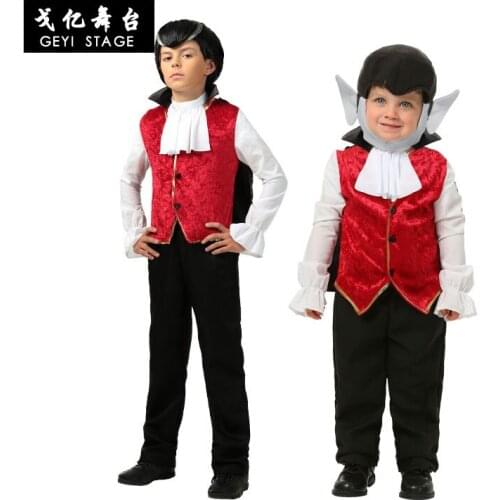 Cosplay scary Vampire Costume Halloween Easter performance costume children elegant noble Earl Costume