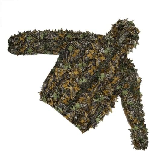 3D Ghillie Suit Camouflage Clothes Jungle Suit Training Leaves Clothing Hunting Suit Pants Hooded Jacket Two-piece