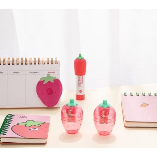 Mohamm 1Pc Lovely Strawberry Pencil Sharpener Portable Creative Stationary School Supplies