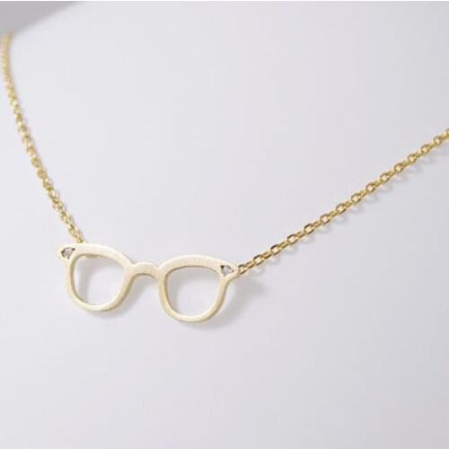 Fashion Gold Silver Plated Glasses Pendant Necklace For Women Gift Free Shipping Wholesale