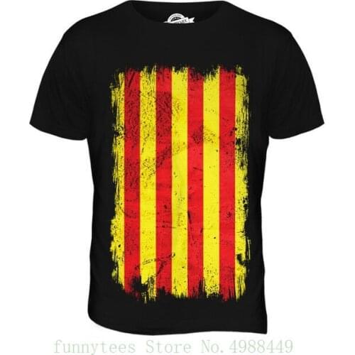 Catalonia Grunge Flag Mens T Shirt Tee Top Catalunya Catalonian Gift Shirt 2019 Fashion 100% Cotton Slim Fit Top