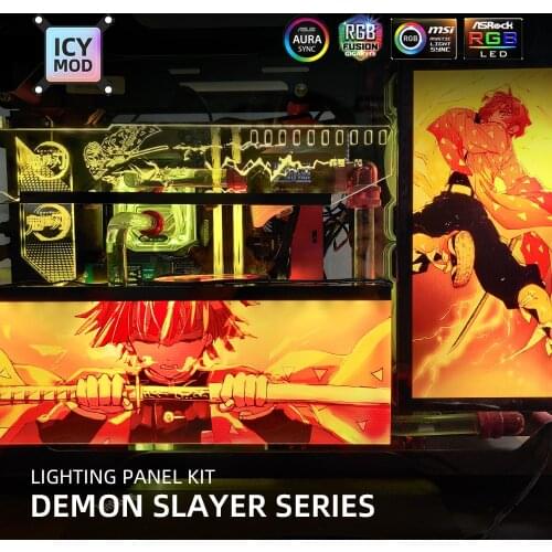 Demon Slayer Series MOD Light Panel Kit Kimetsu No Yaiba DIY VGA Bracket IO Panel Anime Customized Decoration A-RGB Water Cooler
