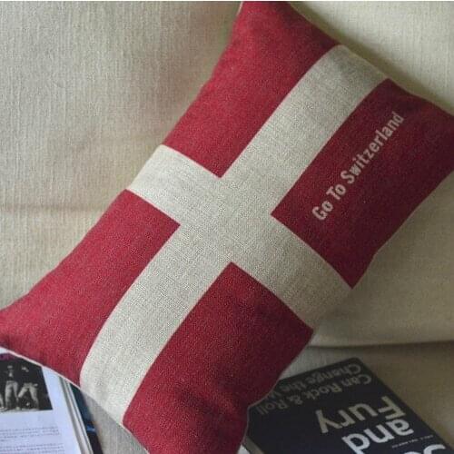 Nordic Switzerland flag Pillow cover,Linen Pillow case Car Cushions Office Home Decor sofa cushions