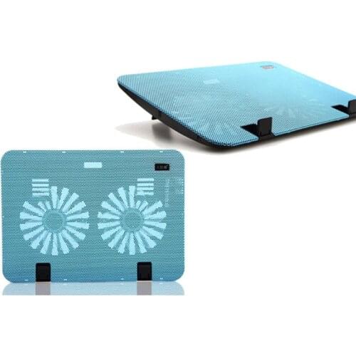 2021 New Metal Panel Dual Fan Notebook Cooler Laptop Cooling Pad Slim Stand for 15.6" PC