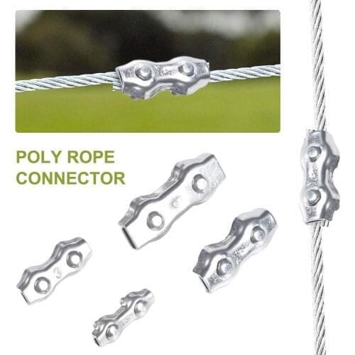 10Pcs 304 Stainless Steel Poly Rope Connector Wires Splicer Wire Connector For Electric Fences Garden Supplies Accessories DH